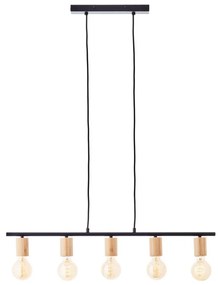 Brilliant - Полилей на кабел KERRY 5xE27/40W/230V черен/бамбук