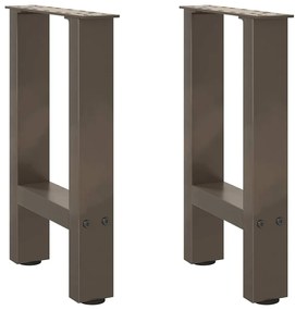 4013279 vidaXL Крака за масичка за кафе, естествена стомана, 2 бр., 38 x (42-43) см, стомана