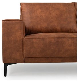 Кафяв ъглов диван от изкуствена кожа (десен ъгъл) Copenhagen - Scandic