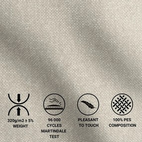 Бежово тапицирано двойно легло с място за съхранение с включена подматрачна рамка 180x200 cm Lounge L – Maison de Rêve