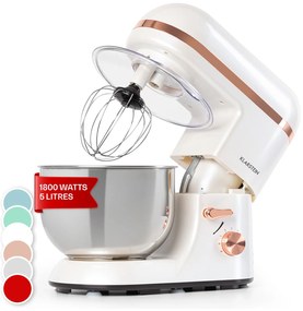 Klarstein Bella Elegance, кухненски робот, 2000 W, 1.7 к.с., 6 степени, 5 литра, бял
