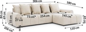 Бежов ъглов диван (десен ъгъл) Albane – Ropez