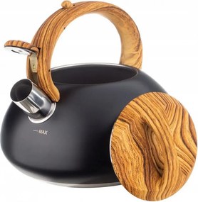 Втора ръка: Свирещ чайник Klausberg KB 7565, 3 л, Дебелостенна основа, Индукция, Черен/кафяв
