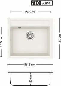 Eurolux IMPULSE 565 SI Композитна мивка за вграждане
