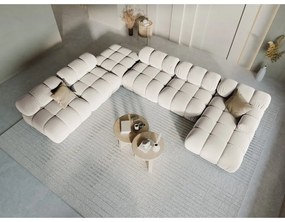 Бежов кадифен модулен ъглов диван (ляв ъгъл/U форма) Bellis – Micadoni