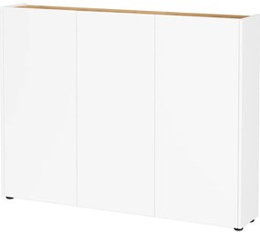 Бяла стойка за обувки от декор от дъб 138x105x25 cm Libbiano – Germania