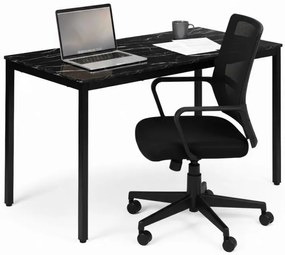 Кухненска маса черен мрамор 120 x 60 cm - универсална маса за 4-5 души