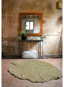 Ръчно изработен памучен детски килим подходящ за пране в цвят каки 120x180 cm Monstera Olive – Lorena Canals