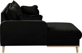 Черен ъглов диван (ляв ъгъл) Beata - Ropez