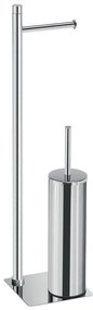 Gedy - Тоалетна четка на стойка с държач за тоалетна хартия TRILLY, гланцов хром
