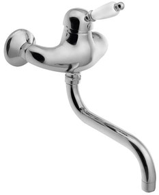 Стенна батерия за мивка в сребрист цвят (1 изход) Kirké White – Sapho