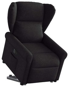 3303396 vidaXL Електрически изправящ реклайнер стол, черен, текстил