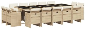 3210694 vidaXL Градински комплект с възглавници 15 части бежов полиратан