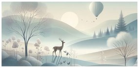 Картина на платно – Горски пейзаж с елен и планини