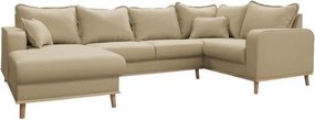 Бежов ъглов диван (ляв ъгъл) Beata - Ropez