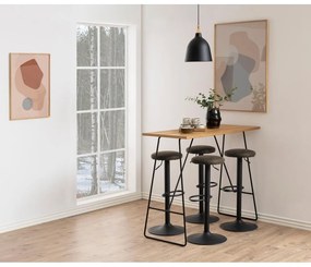 Сив тапициран бар стол с регулируема височина (височина на седалката 62 cm) Finch – Actona