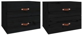 820985 vidaXL Нощни шкафчета за стенен монтаж, 2 бр, черни 50x36x40 см