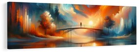 Картина на платно – Мост в сиянието на залеза