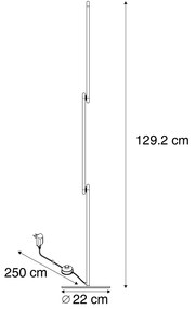 Дизайнерска подова лампа черна, включва LED с 3-степенно димиране - Gate