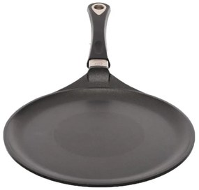 Тиган за палачинки AMT Gastroguss 128, 28 см, Алуминиева отливка, Незалепващо покритие Lotan®, До 240°C, Черен