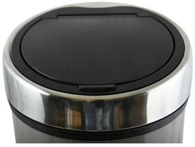 Кафяво-сиво стоманено кошче за боклук с отваряне с докосване 30 l – MSV