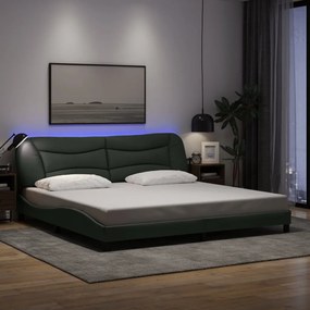3213726 vidaXL Рамка за легло с LED без матрак Hvar, 200x200 см, плат