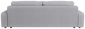 Светлосив разтегателен диван с място за съхранение от рипсено кадифе 234 cm Sara – Ropez