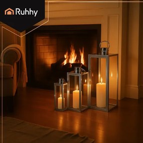 Сребърни декоративни фенери Ruhhy 26477 комплект 3 броя