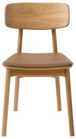 Трапезен стол от имитация на кожа в кафяв и естествен цвят Livo – Unique Furniture
