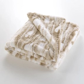 Бежово одеяло от изкуствена кожа 180x220 cm Cheyenne – douceur d'intérieur