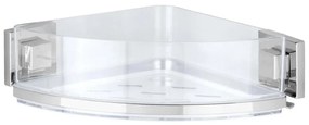 WENKO 22686100-Ъглова полица VACUUM-LOC QUADRO ED 28x19,5 см сребърна/прозрачна