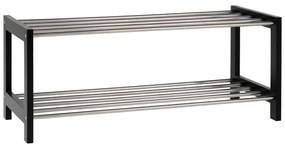 Черна етажерка за обувки от тополова дървесина Padova - House Nordic