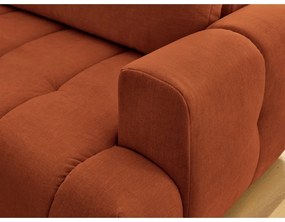 Сгъваем/с място за съхранение ъглов диван в тухлен цвят (ляв ъгъл/L форма) Fuji – Bobochic Paris