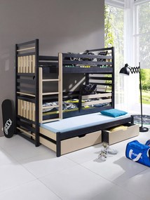 Двуетажно легло Hipolit-Wenge-Cappuccino-Left