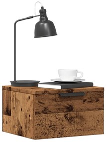 856980 vidaXL Нощни шкафчета за стенен монтаж, 2 бр, cтаро дърво, 34x30x20 см
