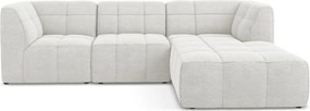 Бял ъглов диван от прежда с примки от букле (десен ъгъл) Aloha – Makamii