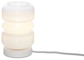 Бяла настолна лампа със стъклен абажур (височина 23 cm) Verona – it's about RoMi