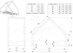 Детско легло Loca Dork от борова дървесина, 90 x 200 cm - Adeko