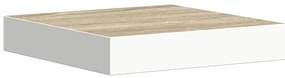 326567 vidaXL Окачен стенен рафт, дъб и бял, 23x23,5x3,8 см, МДФ