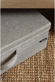 Сива текстилна кутия за съхранение с капак 46x56x16 cm Soft Storage Low – Bigso