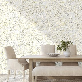 Самозалепващ тапет – Златни точки на бял фон