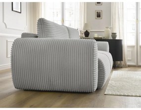 Светлосив разтегателен диван от рипсено кадифе 257 cm Lucien – Bobochic Paris
