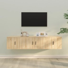 3188417 vidaXL Комплект ТВ шкафове от 3 части, сонома дъб, инженерно дърво