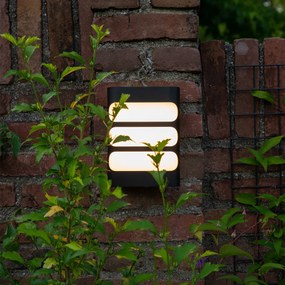 Модерен стенен аплик черен с LED IP44 - Gaev