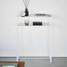 Бяла метална конзолна маса 18x60 cm Tower – YAMAZAKI