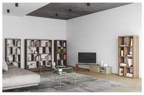 Сива променлива маса за телевизор с орехов фурнир Move - TemaHome