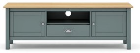 Маса за телевизор сиво-зелена от масивен бор 158x53x40 cm Misti – Marckeric