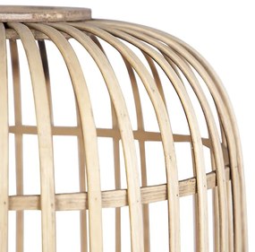 Кънтри подова лампа черна с ратан - Манила