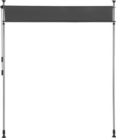 Свободностояща тента за балкон, параван за тераса с дръжка - сива