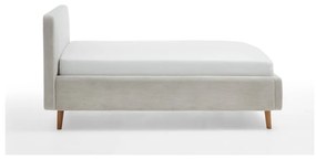 Бежово единично легло 120x200 cm тапицирано без ламелно дъно Mattis – Meise Möbel